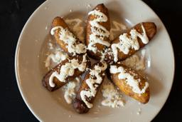 Sweet Plantains with Queso Fresco and Mexican Crema